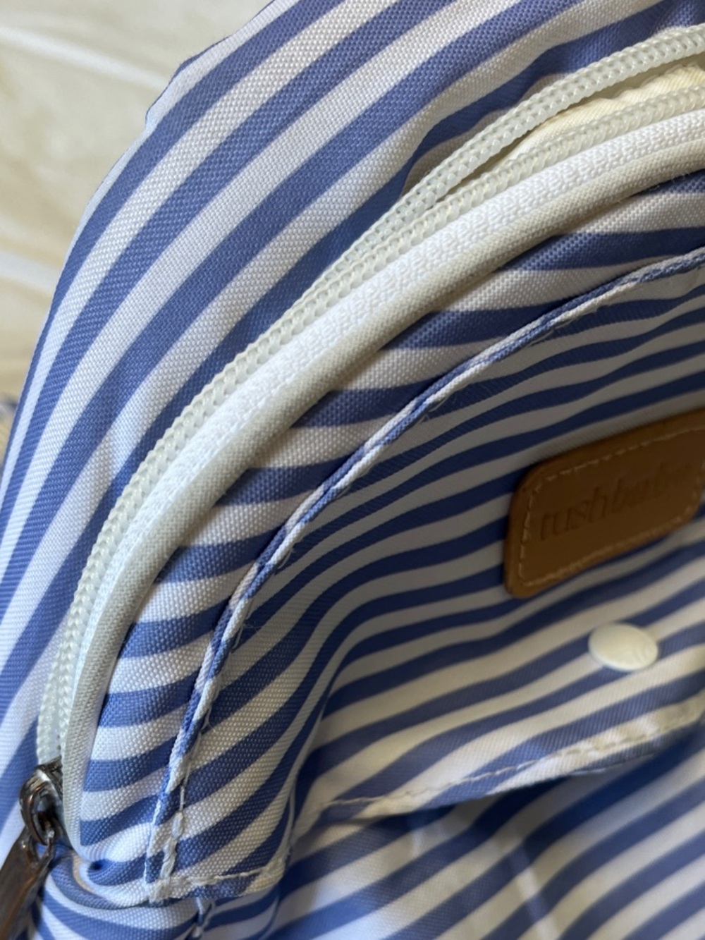 Ushbaby Blue & White Striped Kids Backpack - Picture 10 of 10